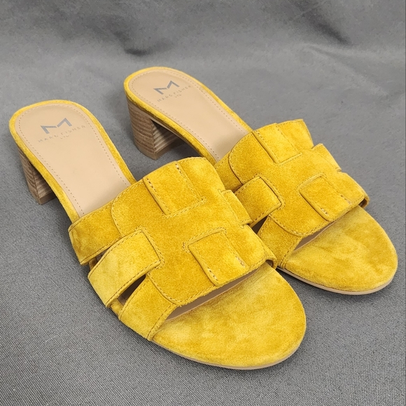 Marc Fisher LTD Debora Round Toe Women's Shoes/Heels Yellow Suede Size 8 - Picture 2 of 8